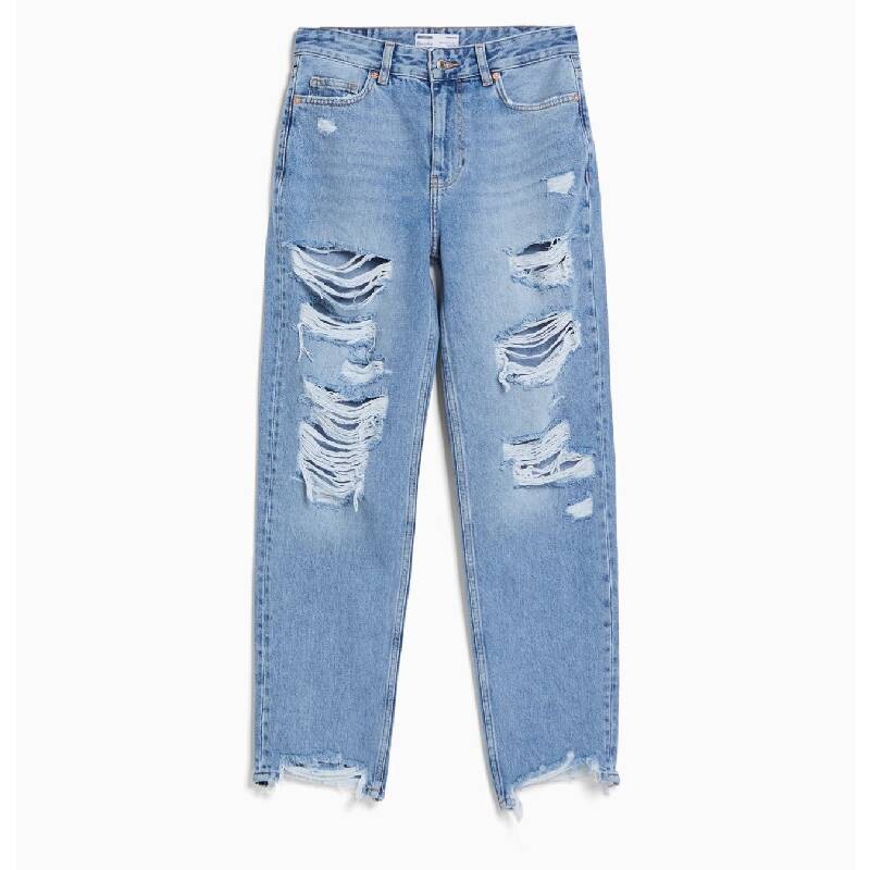 

Джинсы Bershka Ripped Сropped, синий