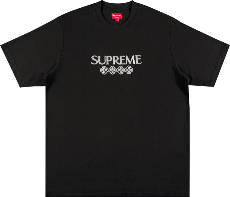 

Футболка Supreme Glitter Short-Sleeve Top 'Black', черный