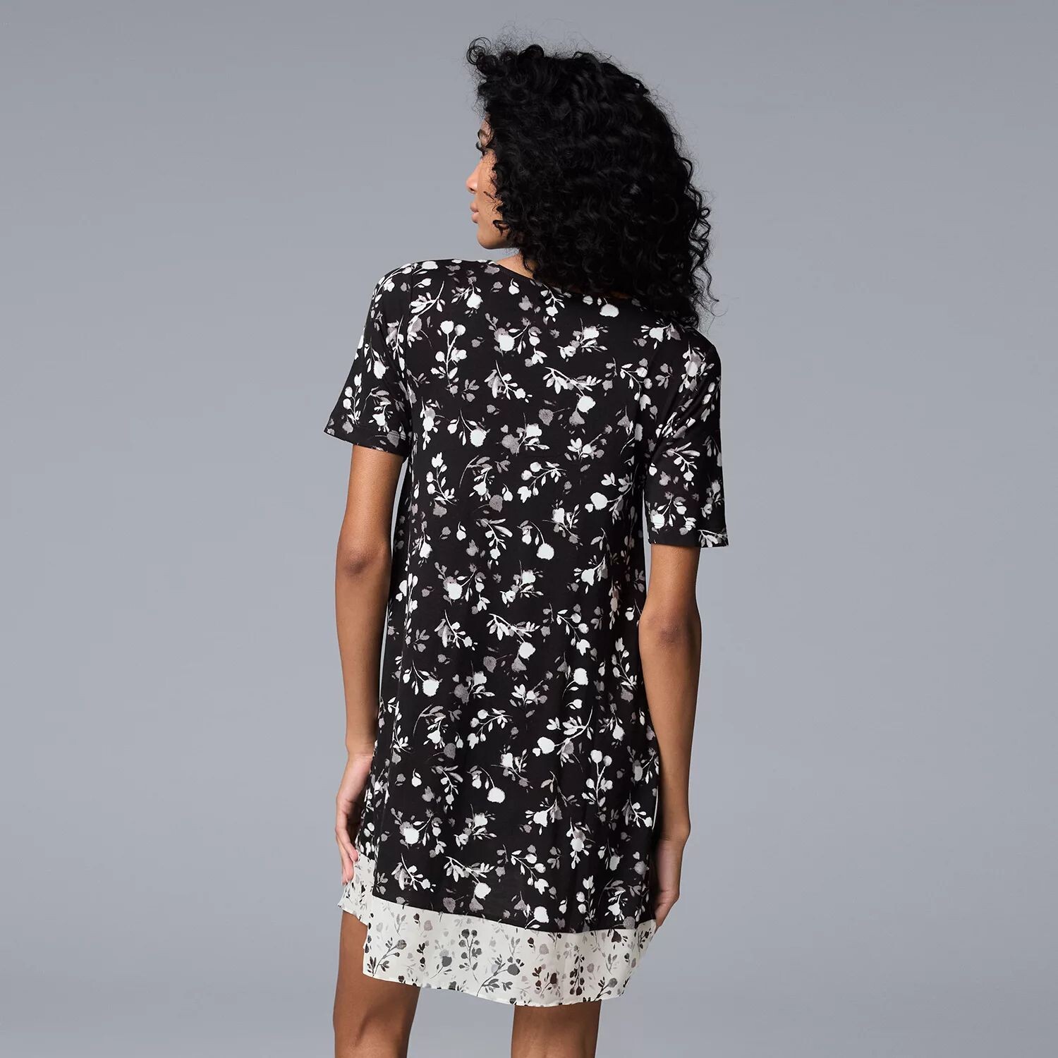 

Женская ночная рубашка Simply Vera Vera Wang с цветочным принтом и шифоновой отделкой Simply Vera Vera Wang