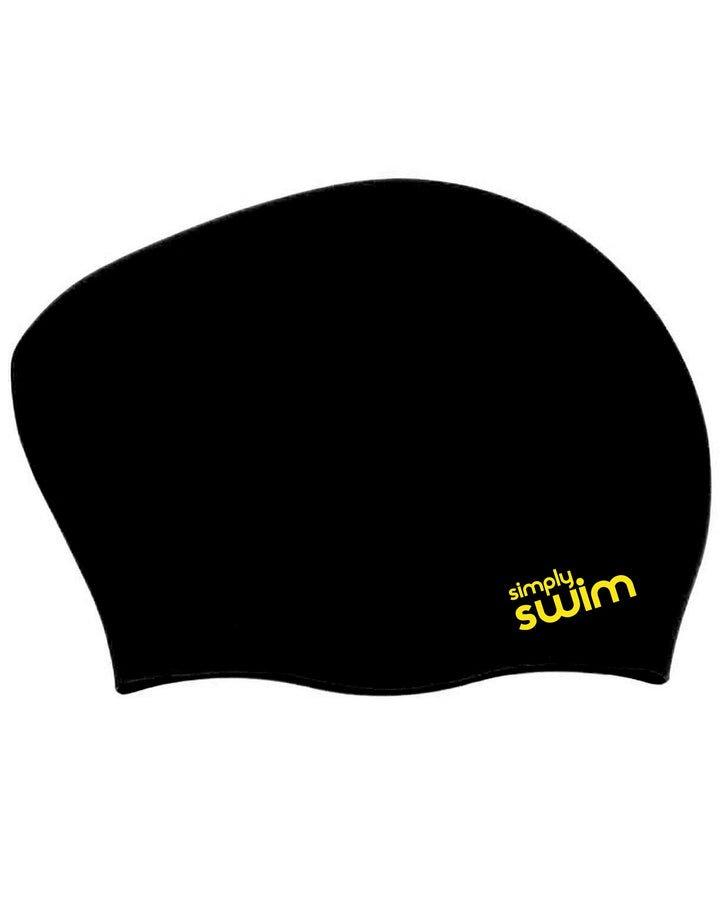 Силиконовая шапочка для плавания с длинными волосами – однотонные цвета Simply Swim, черный шапочка для плавания stingrey силиконовая для взрослых