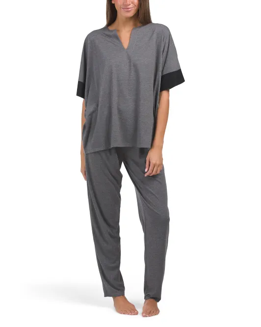 

Пижамный комплект Oasis Lounge из джерси N Natori, цвет Heather Grey