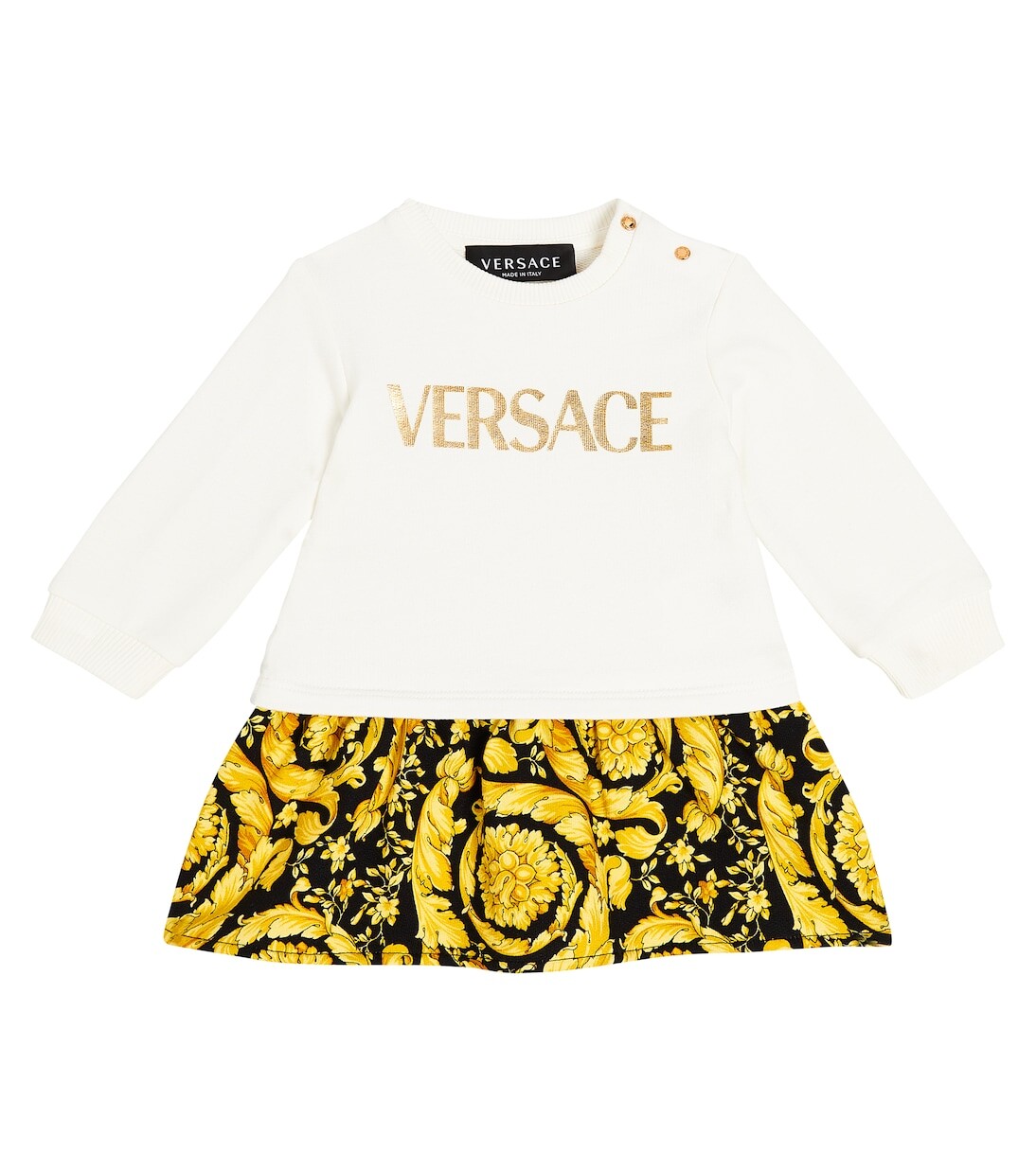 

Платье из хлопкового джерси с детским принтом Versace Kids, мультиколор