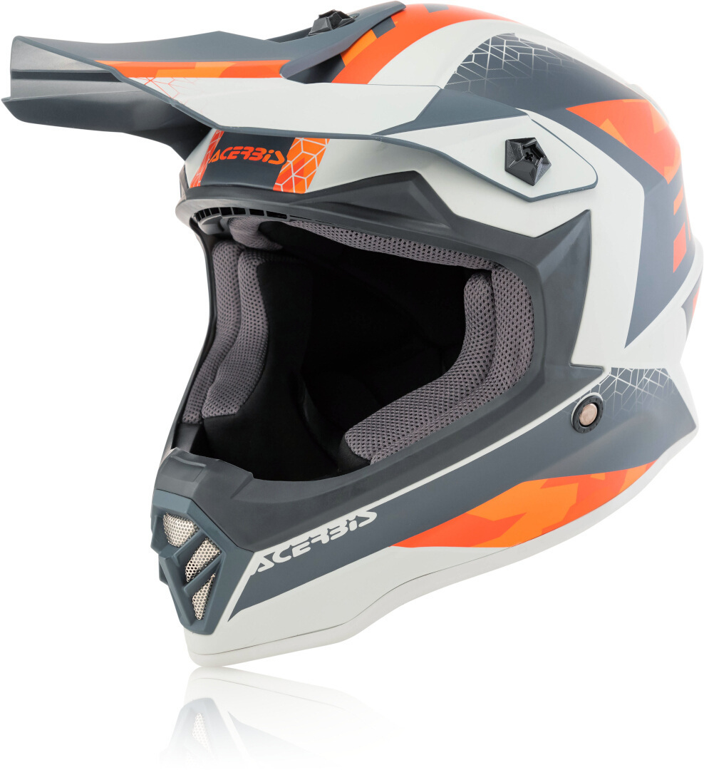 Шлем детский Acerbis Steel для мотокросса, серый/оранжевый