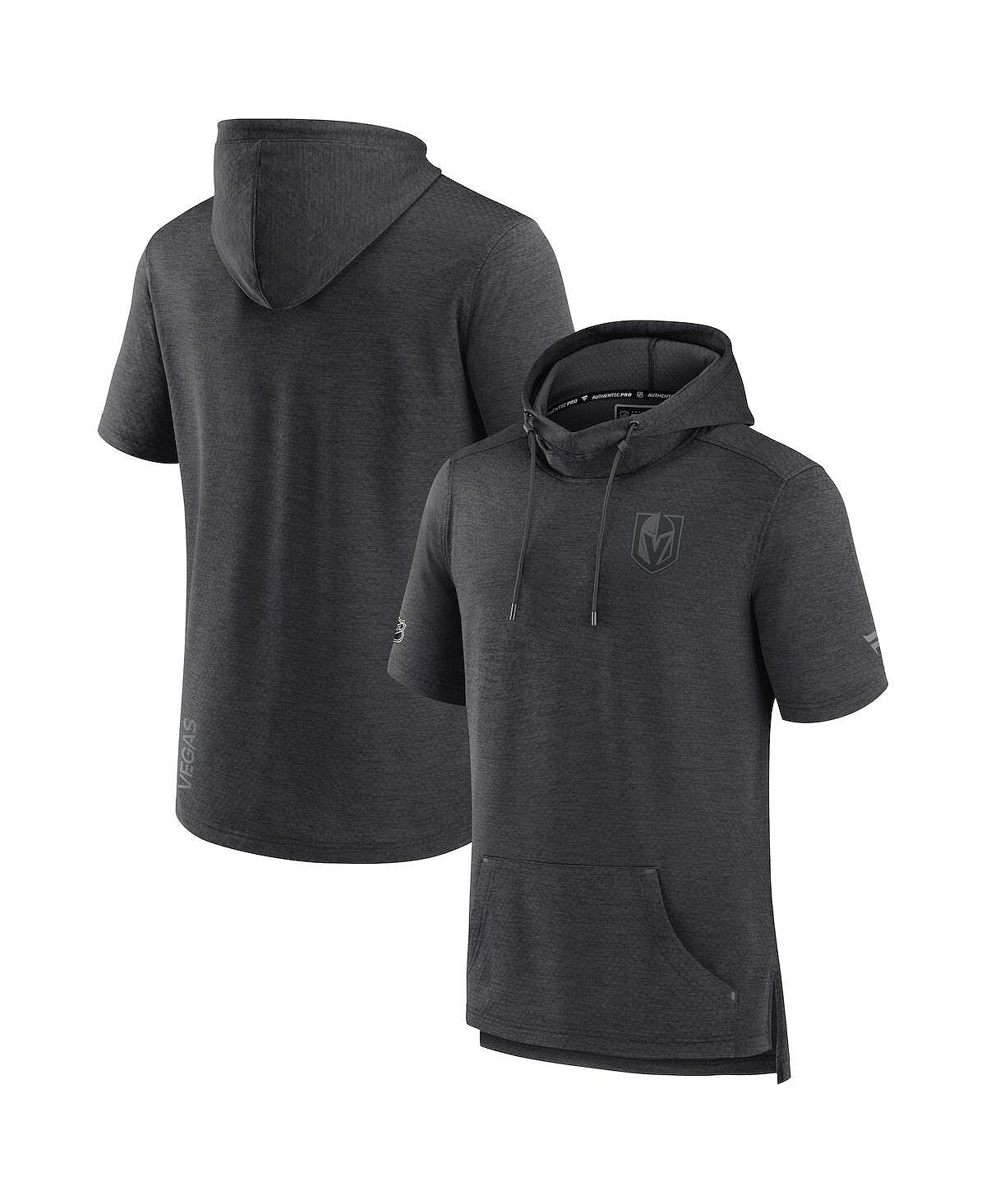 

Мужская брендовая толстовка с капюшоном с короткими рукавами heather charcoal vegas golden knights authentic pro road performance Fanatics, мульти