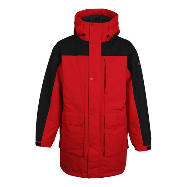 Пуховик adidas Mid parka hooded Long Sleeves Down Jacket Red, красный