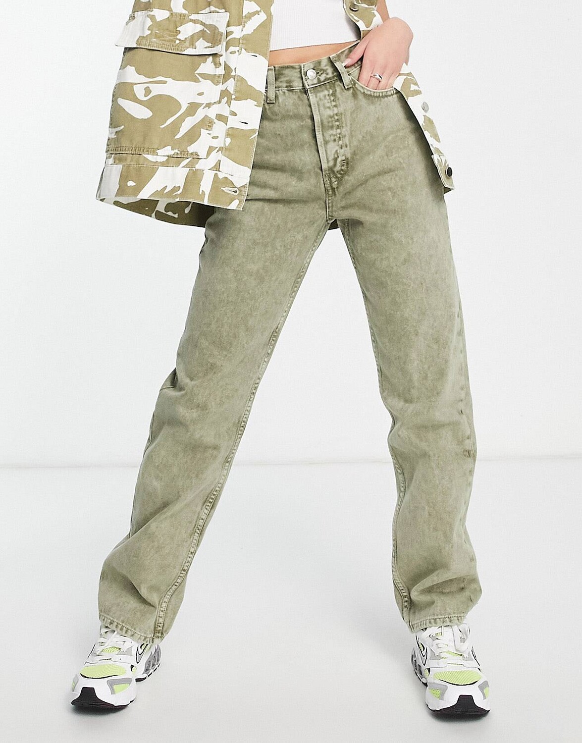 

Джинсы Topshop Dad цвета шалфея