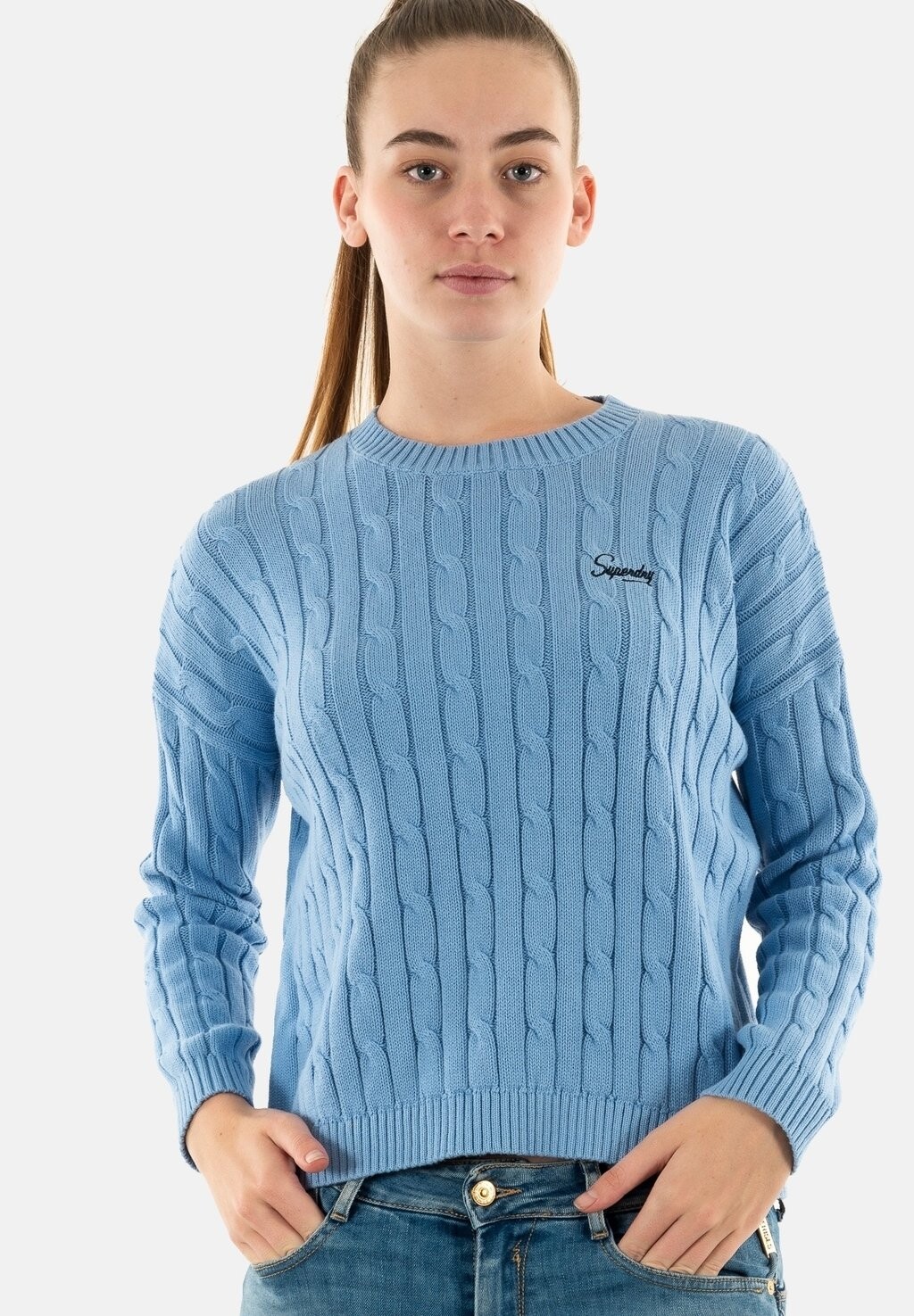 

Вязаный свитер Superdry, синий