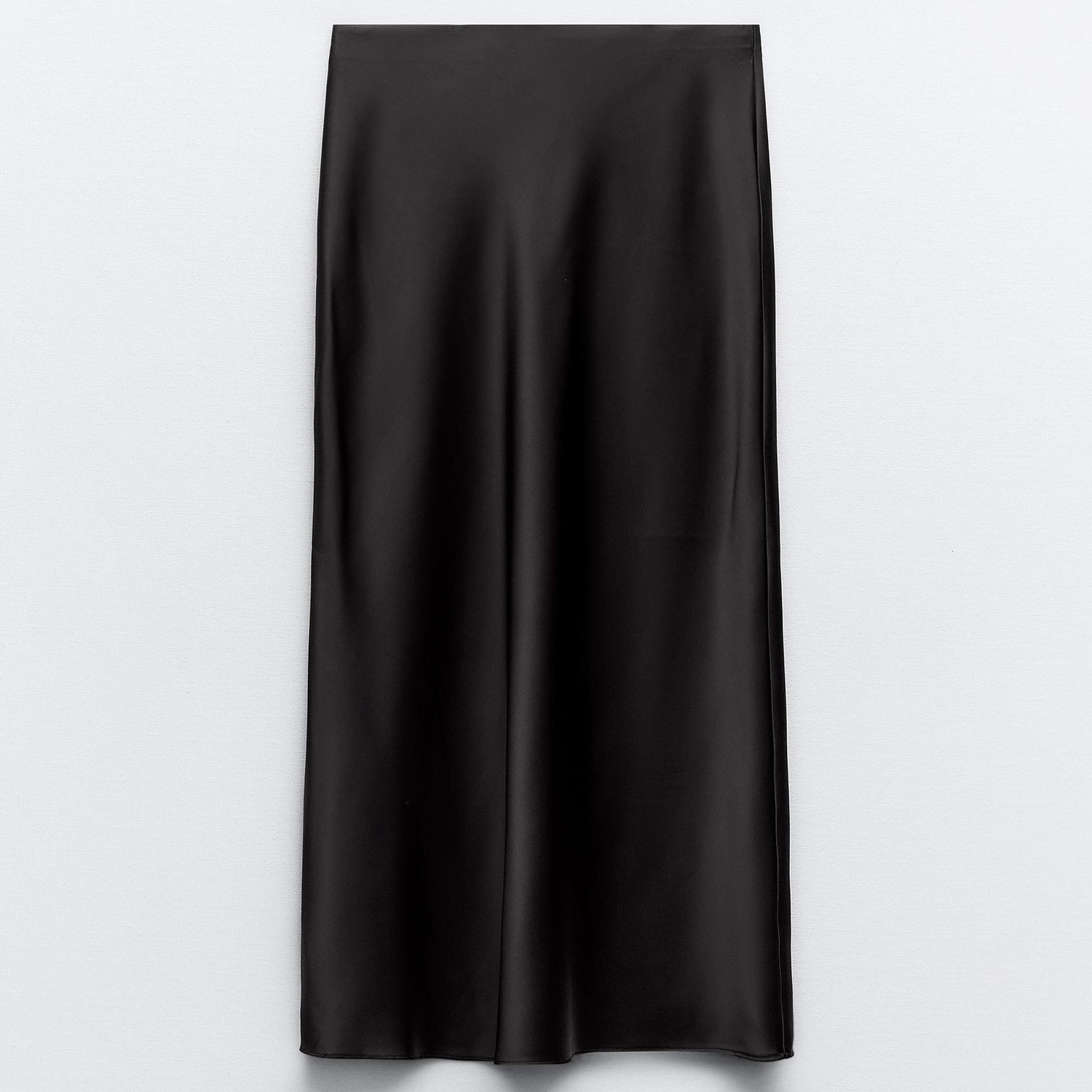 Юбка Zara Satin Midi, черный юбка для девочек zara midi угольно черный