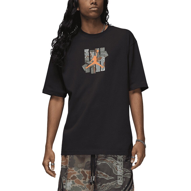 

Футболка Nike Air Jordan Men's Sports Casual Breathable, черный/оранжевый