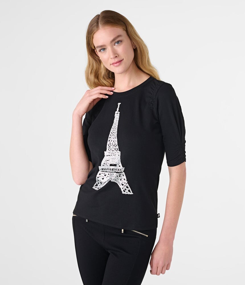 

Футболка с объемными рукавами sparkle eiffel tower Karl Lagerfeld, черный