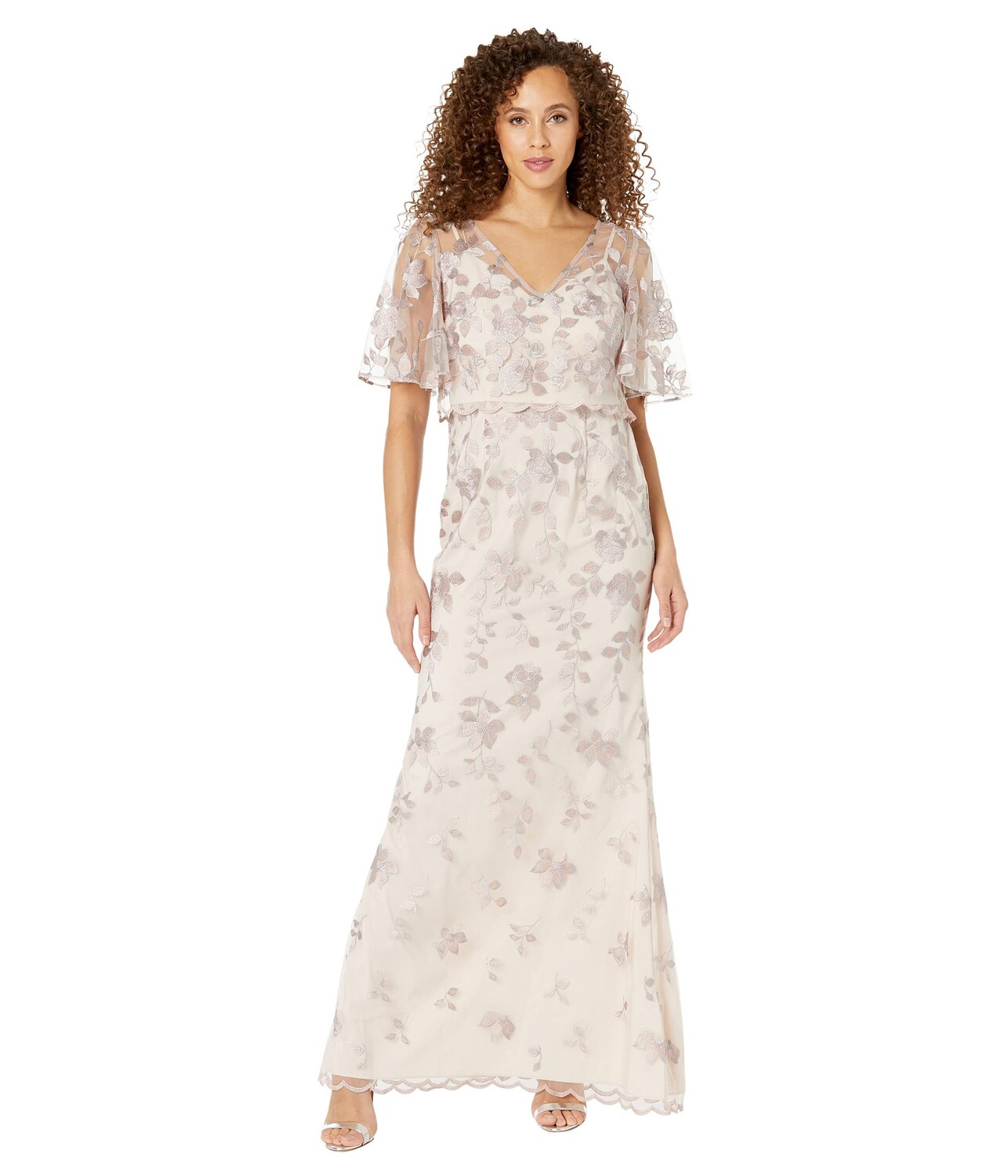 

Платье Adrianna Papell, Floral Embroidered Mermaid Mob Gown