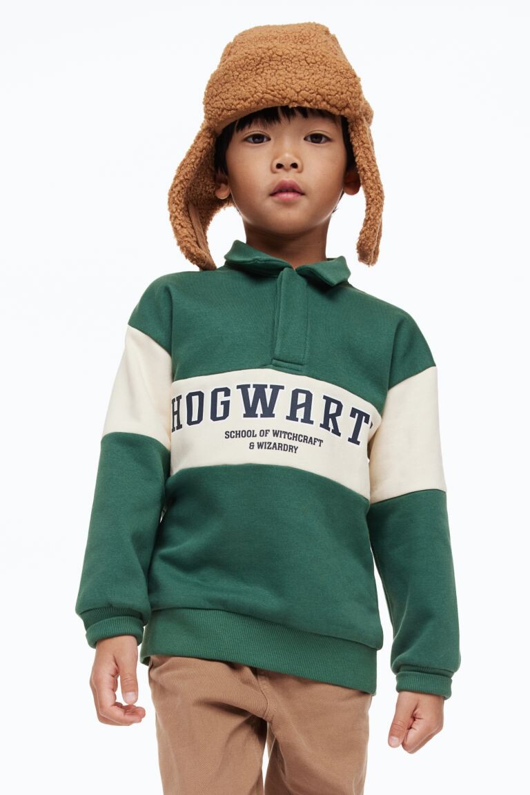 

Толстовка с воротником и принтом H&M