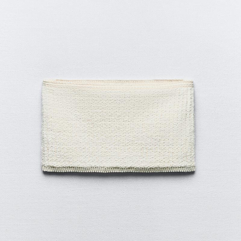 

Топ Zara Textured Knit Bandeau, экрю