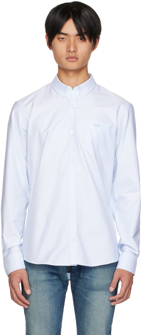 

Классическая рубашка Blue Fox с вышивкой Maison Kitsuné