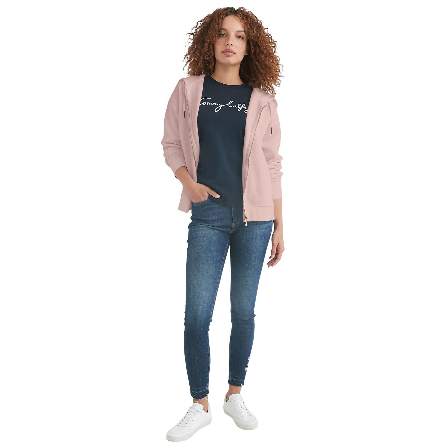 

Толстовка Tommy Hilfiger Relaxed Fit Solid Zip, розовый