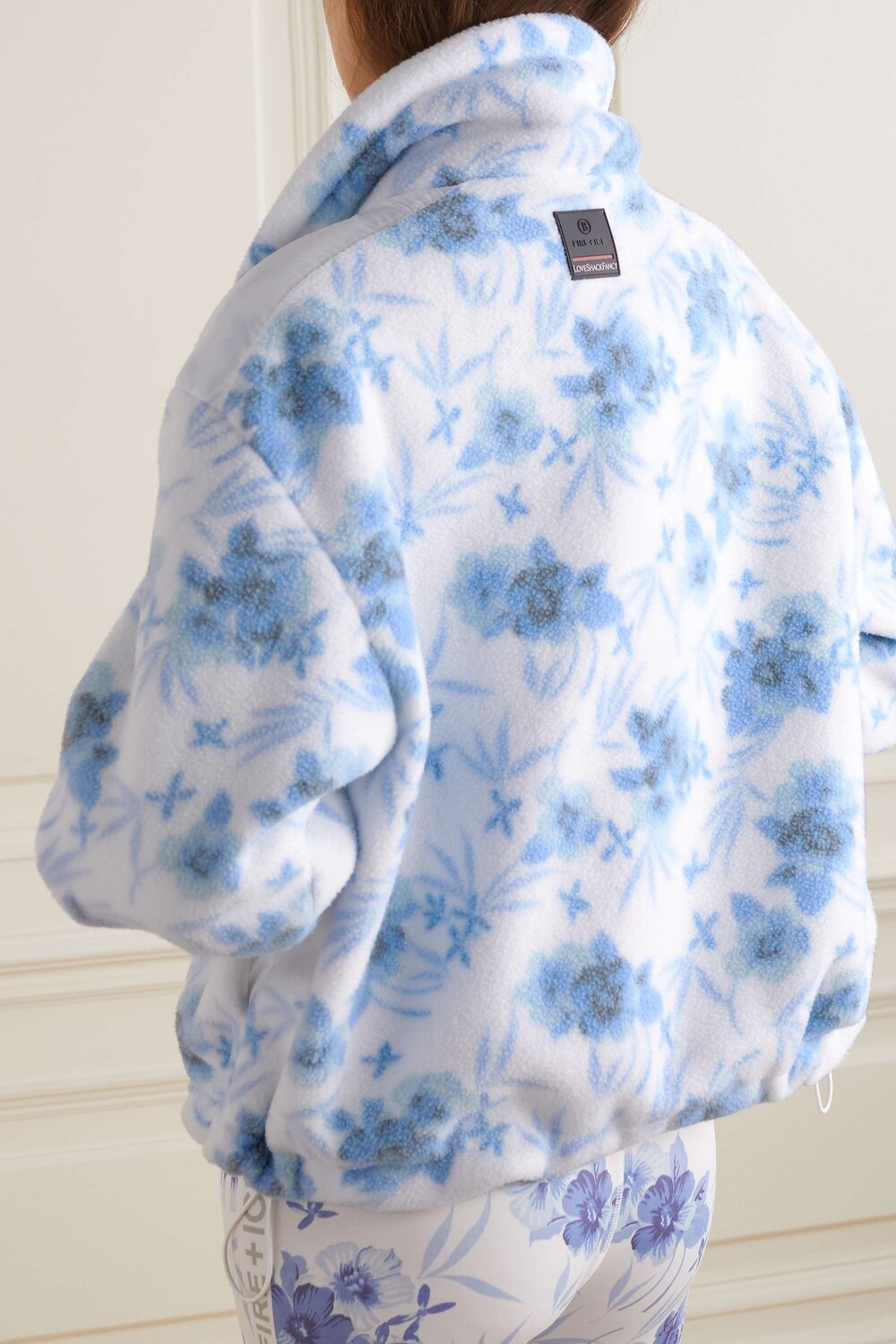 

BOGNER FIRE + LoveShackFancy флисовая куртка Ninetta с цветочным принтом и отделкой ракушками, светло-синий