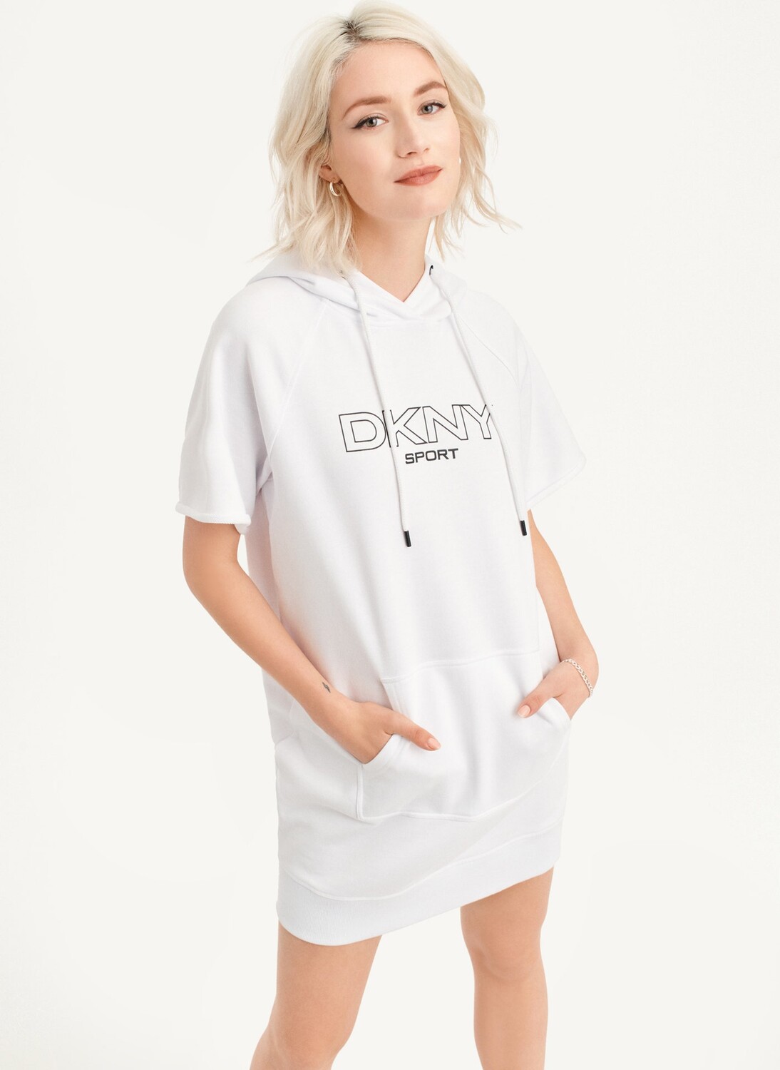 

Платье-пуловер Outline с капюшоном и логотипом DKNY