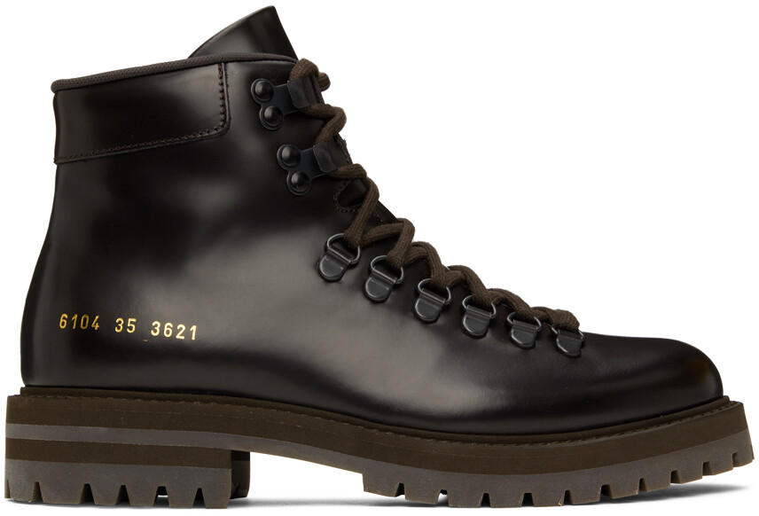 

Коричневые кожаные походные ботинки Common Projects