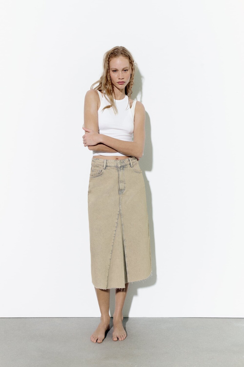 

Юбка trf перекрасенная ZARA, камень