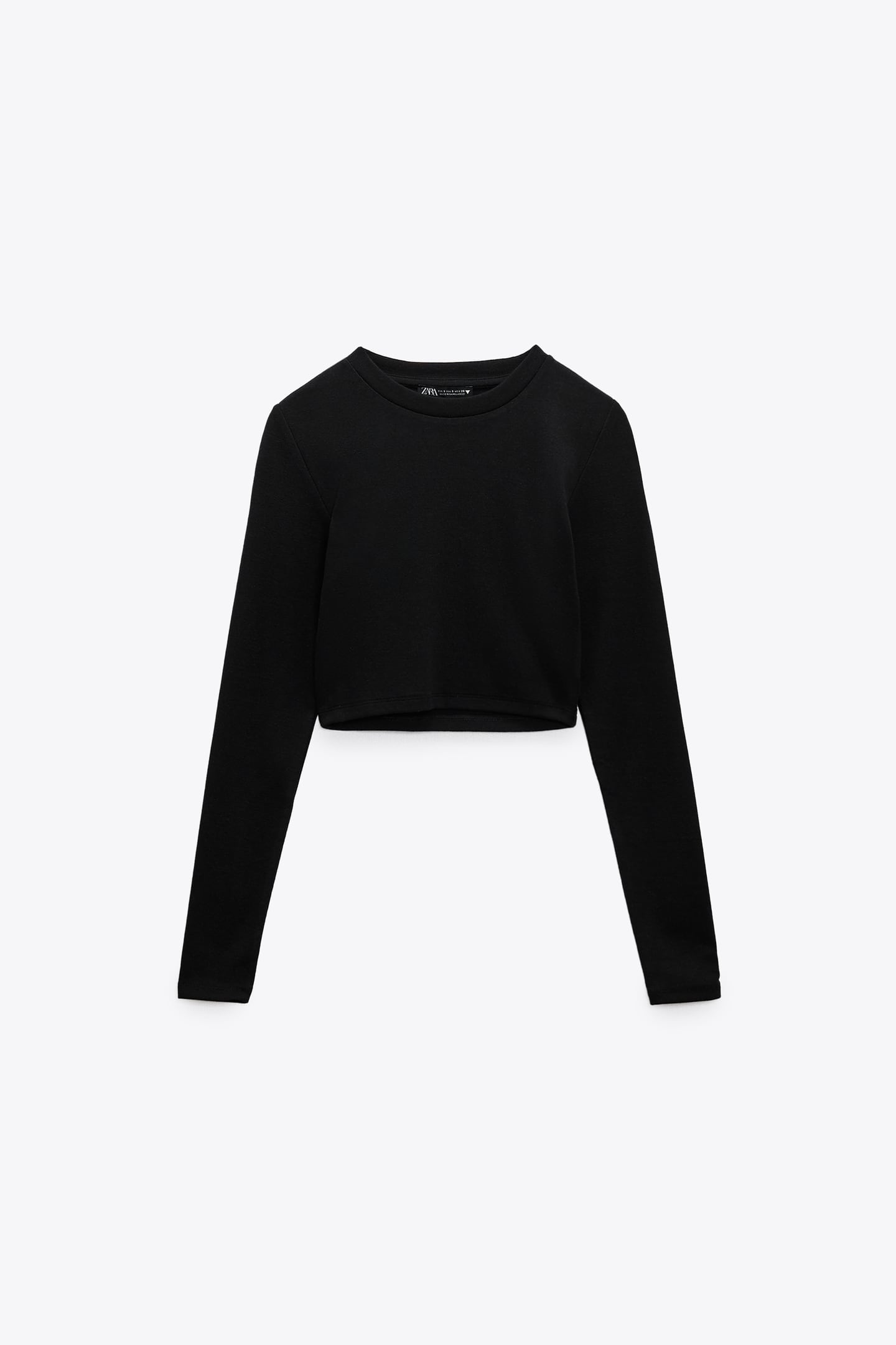 

Лонгслив Zara Cropped Mock Neck, черный