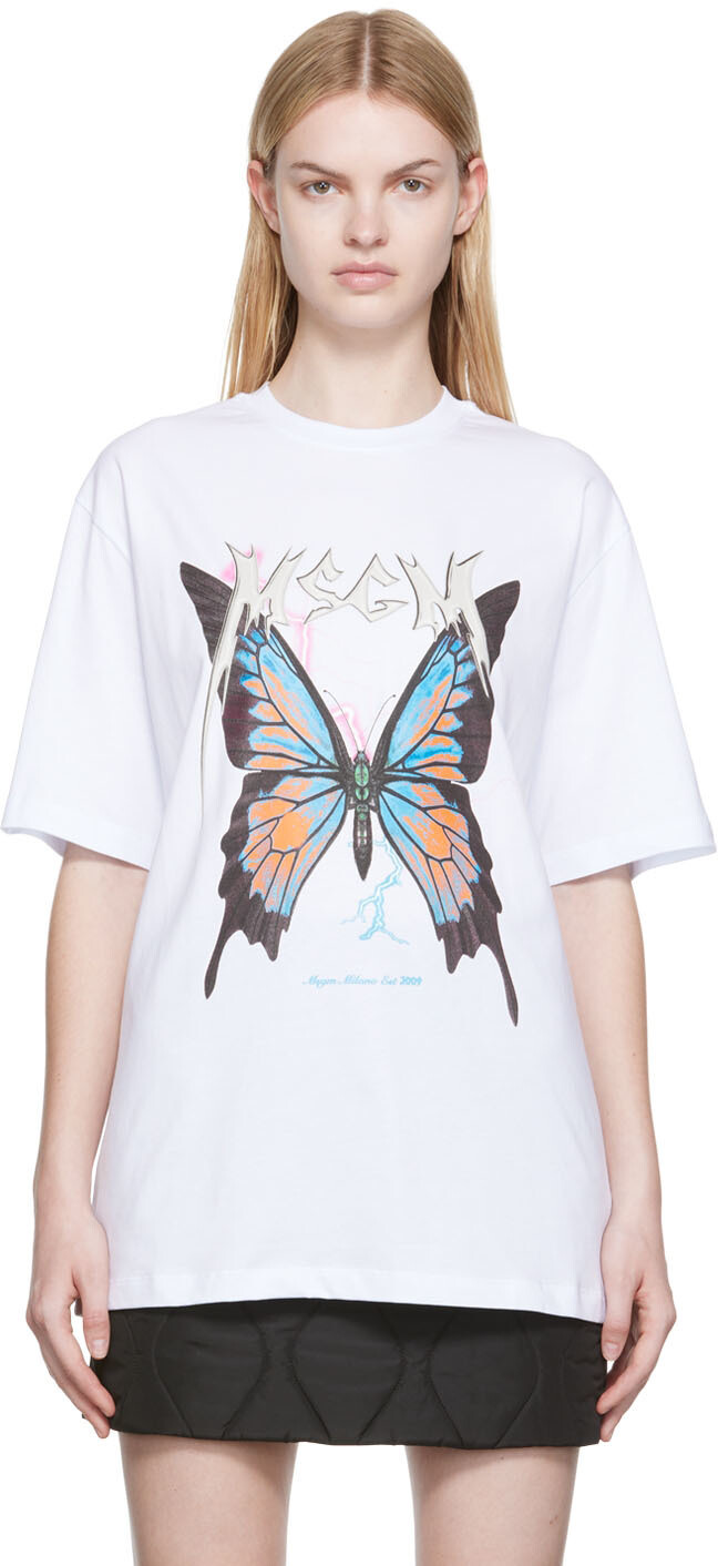 

Белая хлопковая футболка MSGM