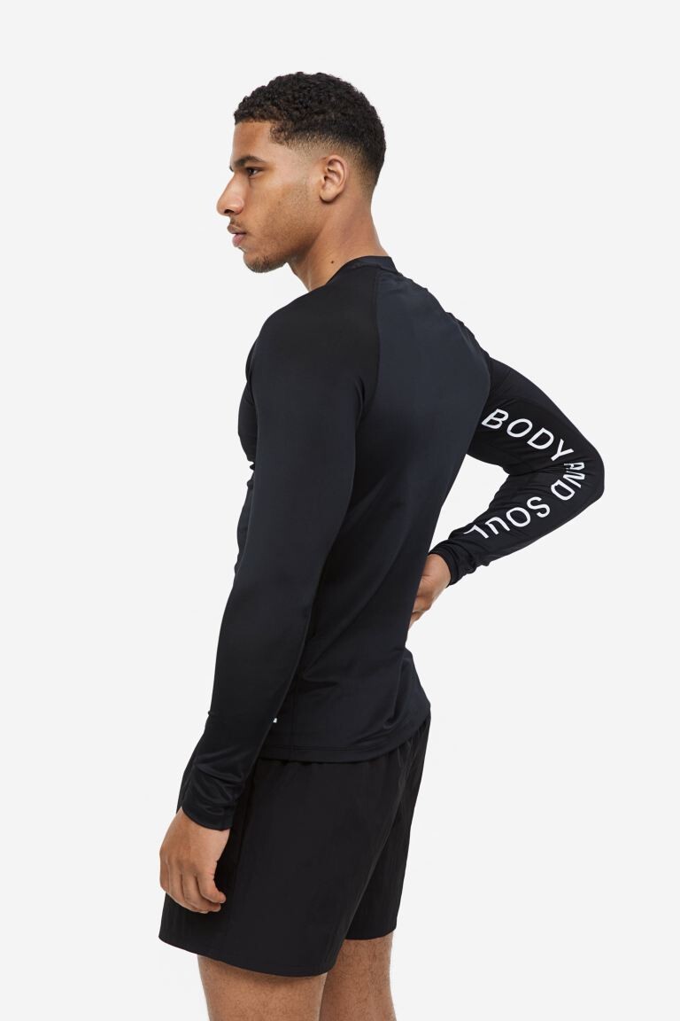 

Купальная рубашка с длинными рукавами H&M, черный/тело и душа