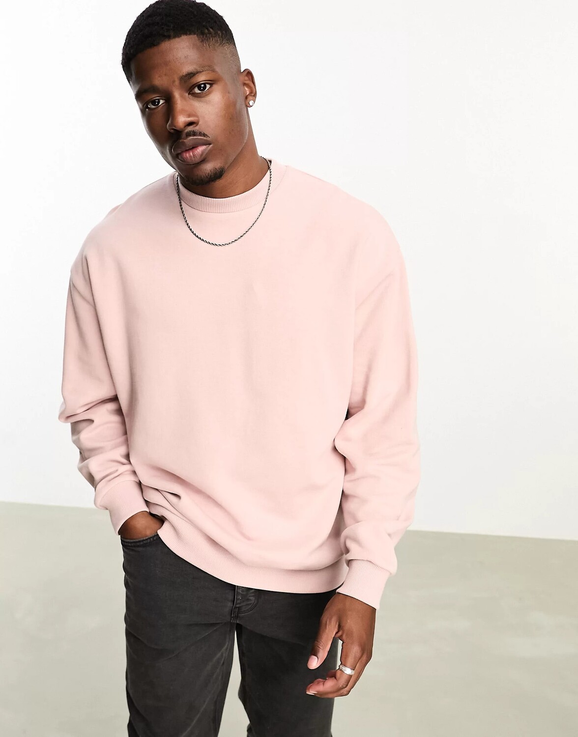 

Толстовка Asos Design Oversized With Floral Photographic Back Print, розовый