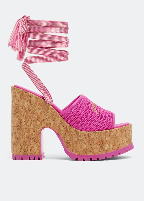 Сандалии JIMMY CHOO Gal wedge 130 sandals, розовый