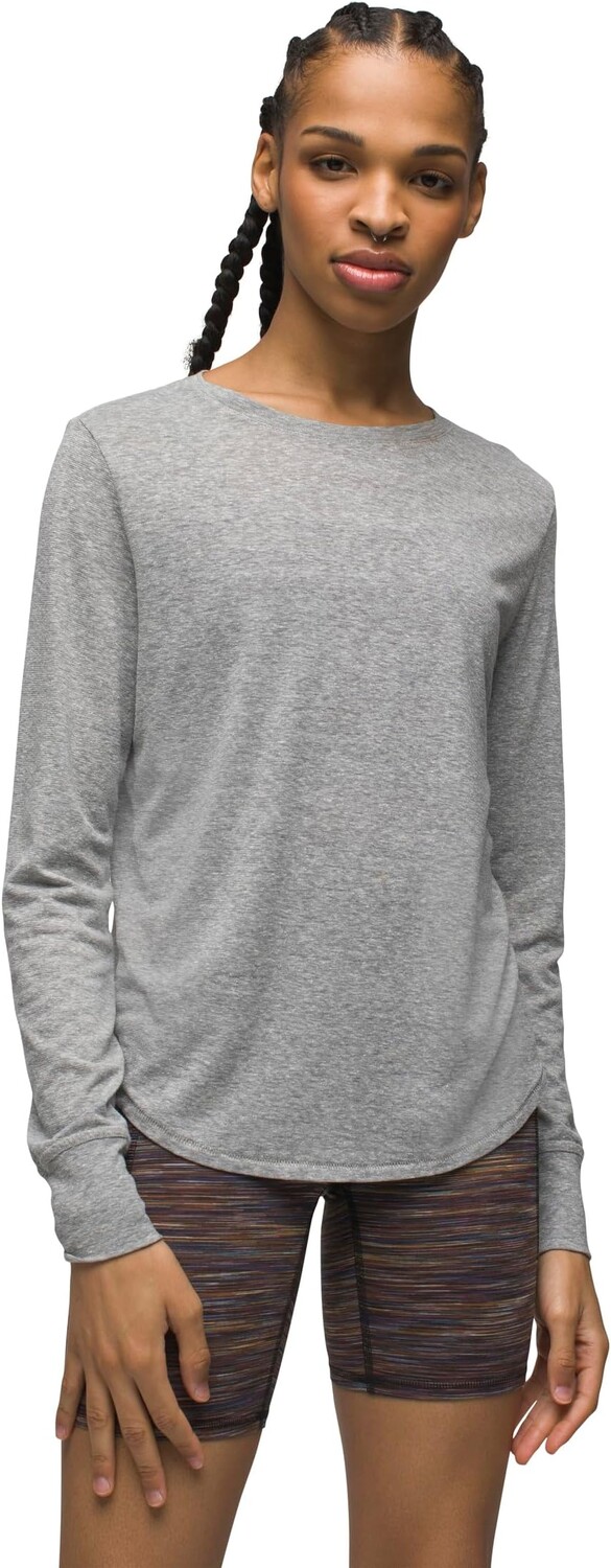 

Уютная футболка с длинными рукавами Prana, цвет Heather Grey