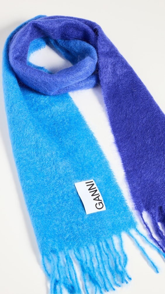 

Шарф GANNI Mohair Gradient, серебряный