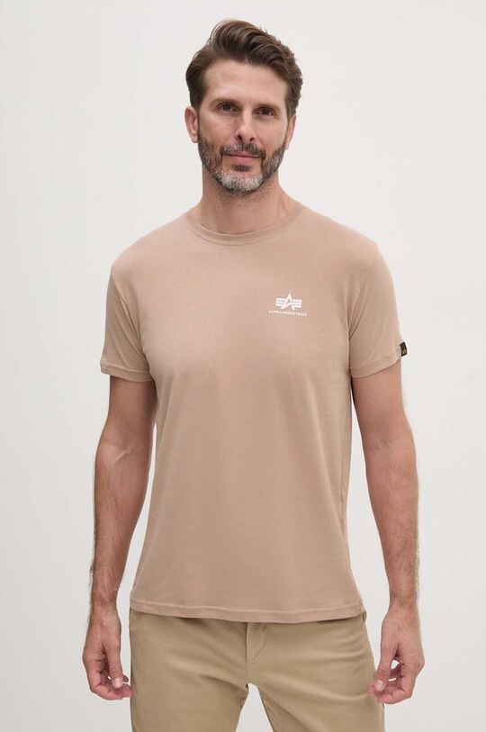 

Хлопковая футболка Alpha Industries, бежевый