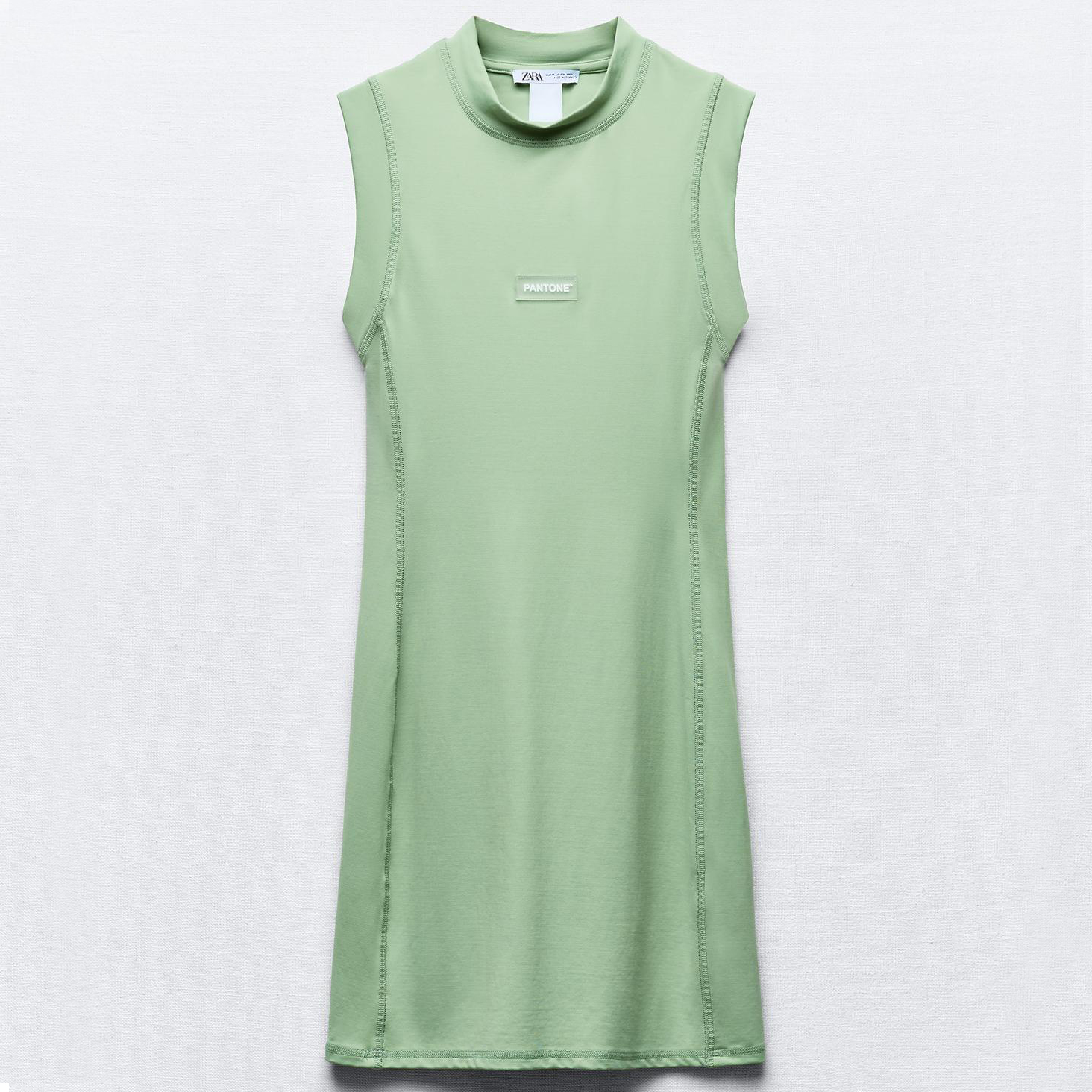 Платье Zara Polyamide Pantone, зеленый платье zara polyamide midi with rhinestones черный