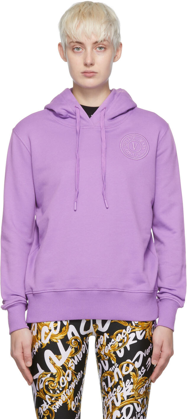

Пурпурный худи из хлопка Versace Jeans Couture, Фиолетовый
