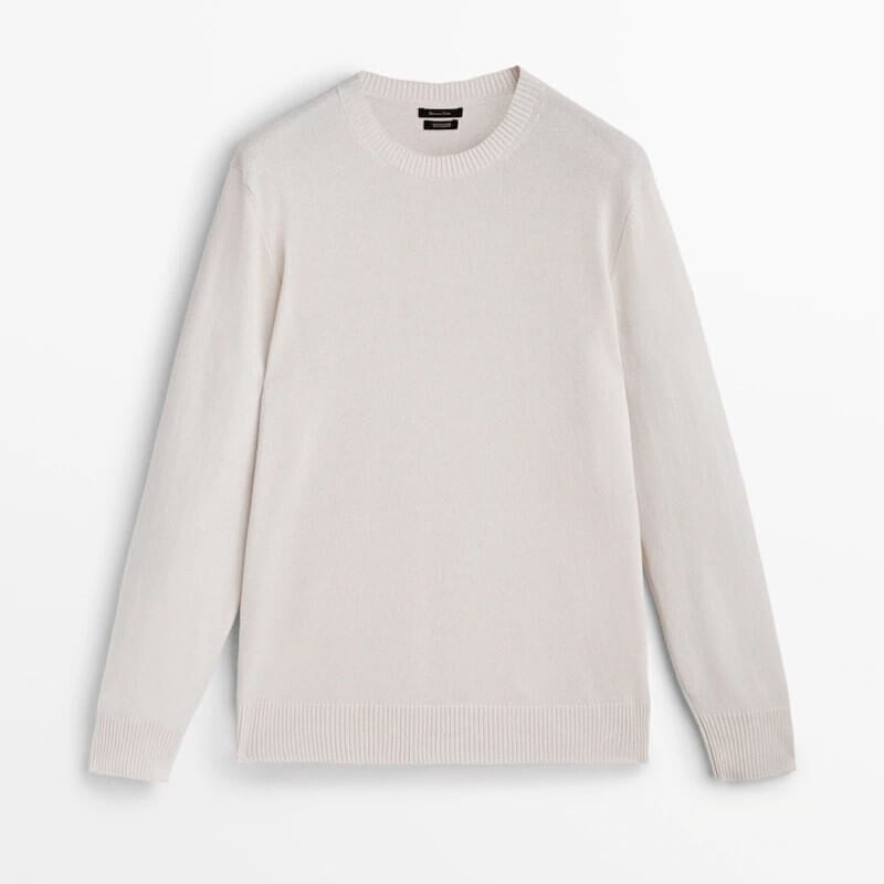 

Свитер Massimo Dutti 100% Cashmere Crew Neck, бежевый