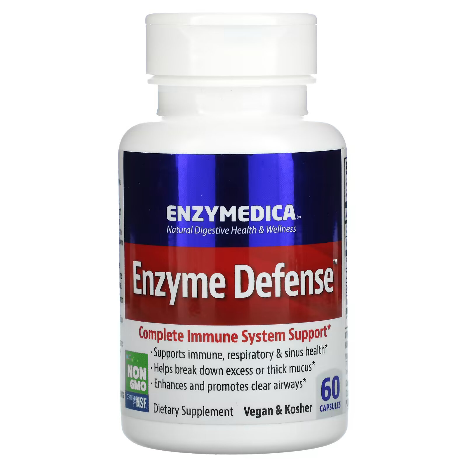 Enzymedica, Enzyme Defense, 60 капсул enzymedica enzyme defense усиленный 90 капсул