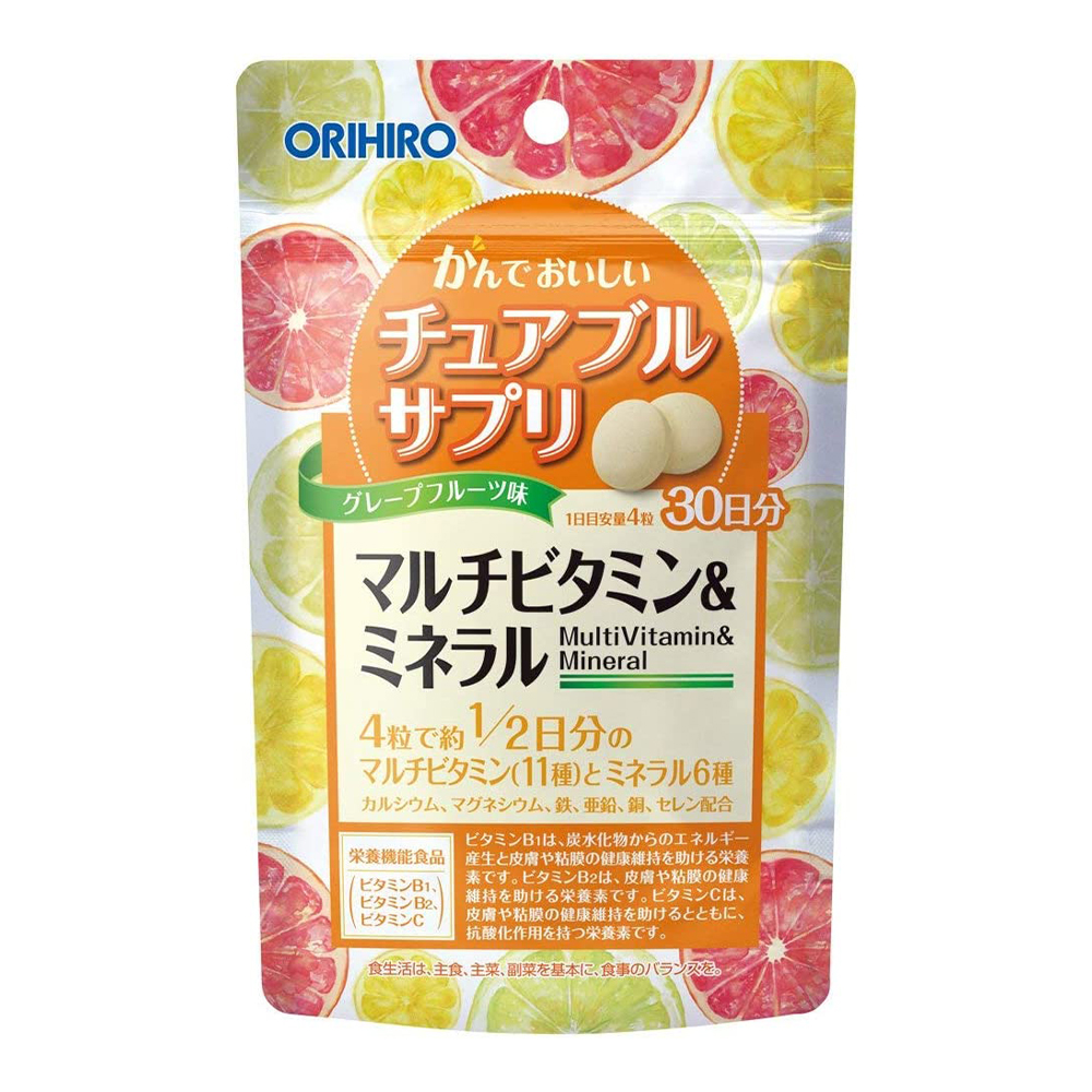 цена Пищевая добавка Orihiro Chewable Supplement, Multivitamin & Mineral, 5 предметов, 120х5 таблеток