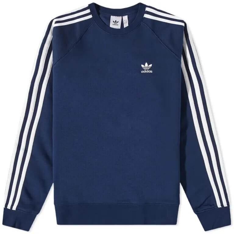 

Толстовка Adidas 3 Stripe Crew, синий