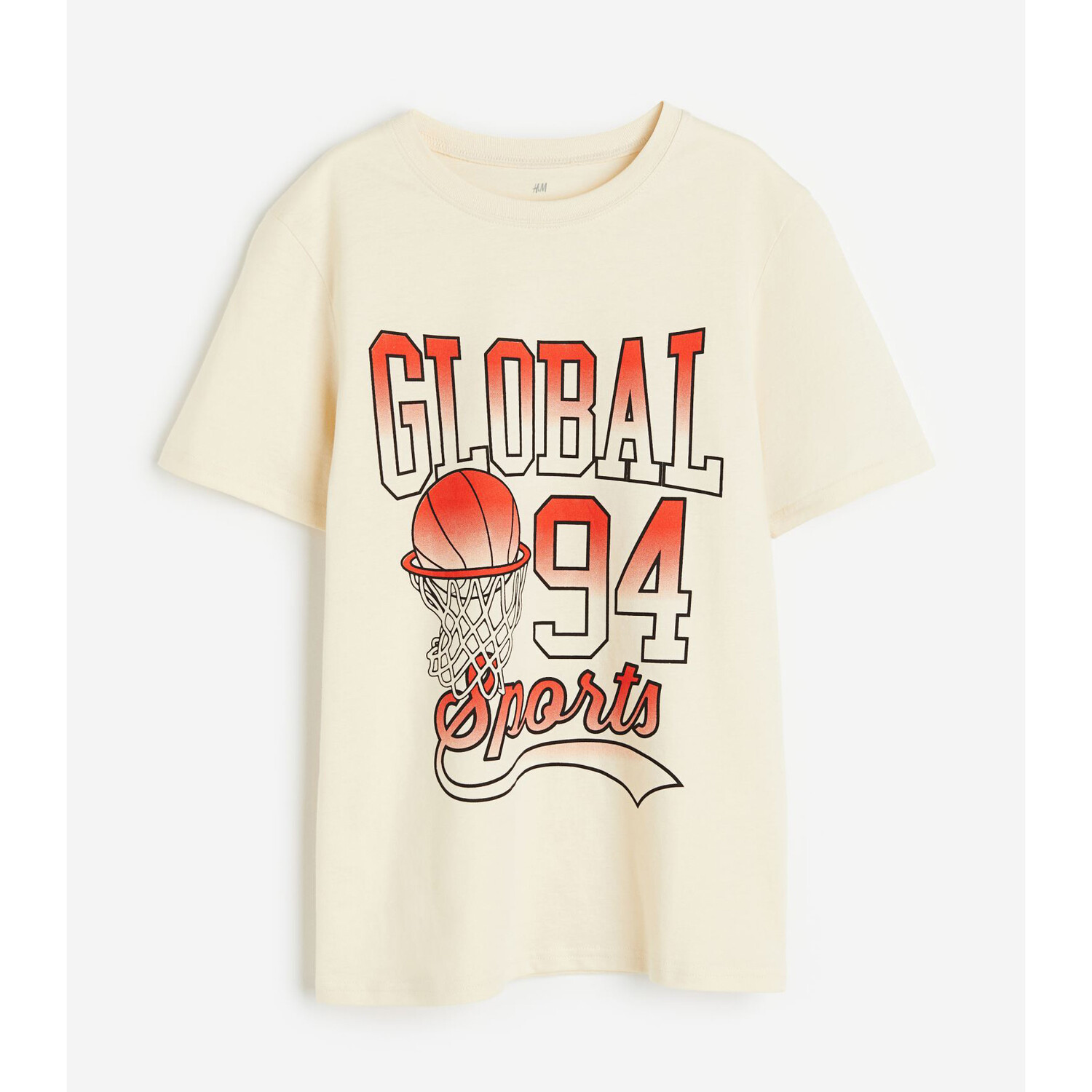

Хлопковая футболка с принтом H&M Global Sports, светло-бежевый