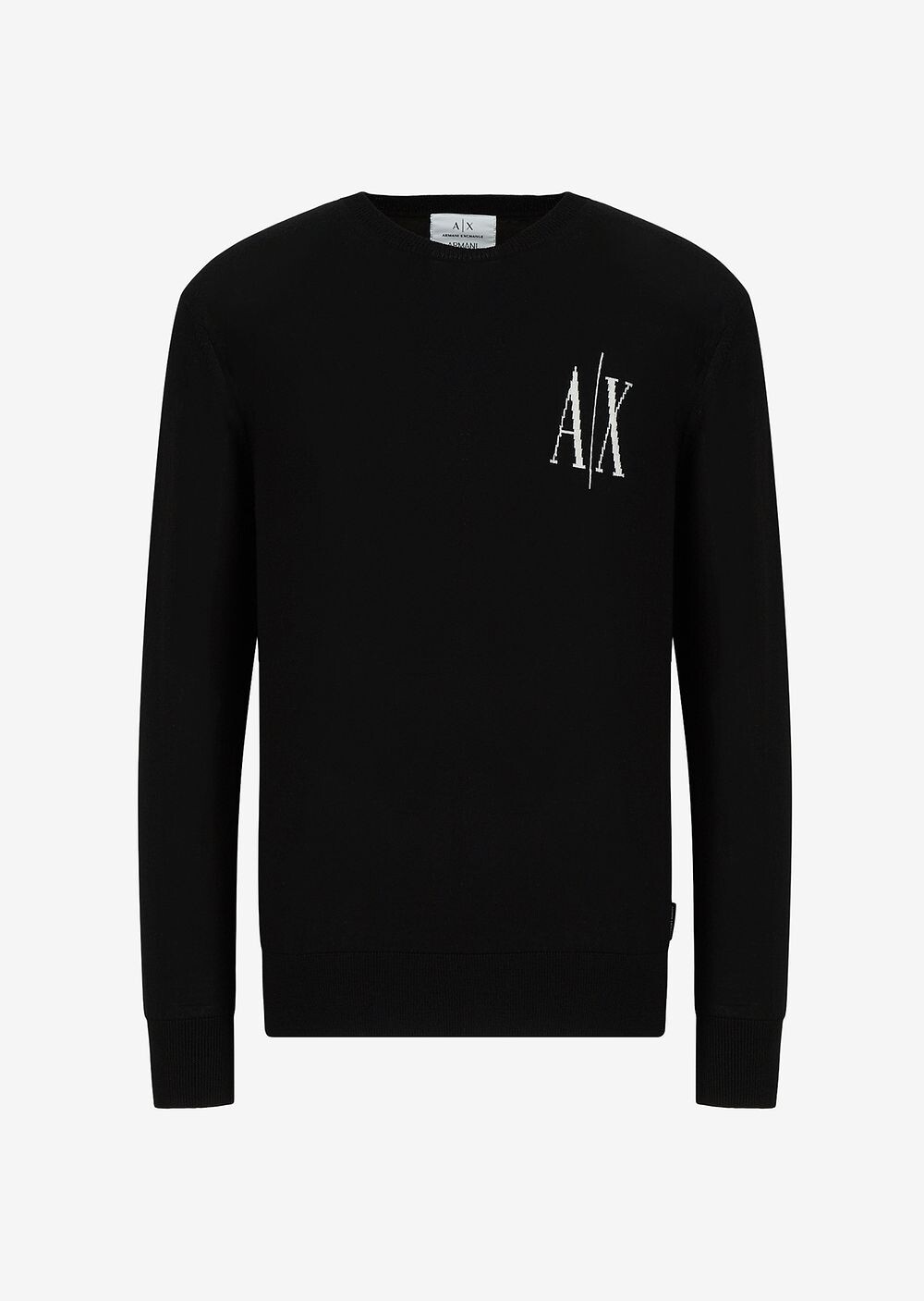

Свитер из натуральной шерсти с логотипом Armani Exchange, черный