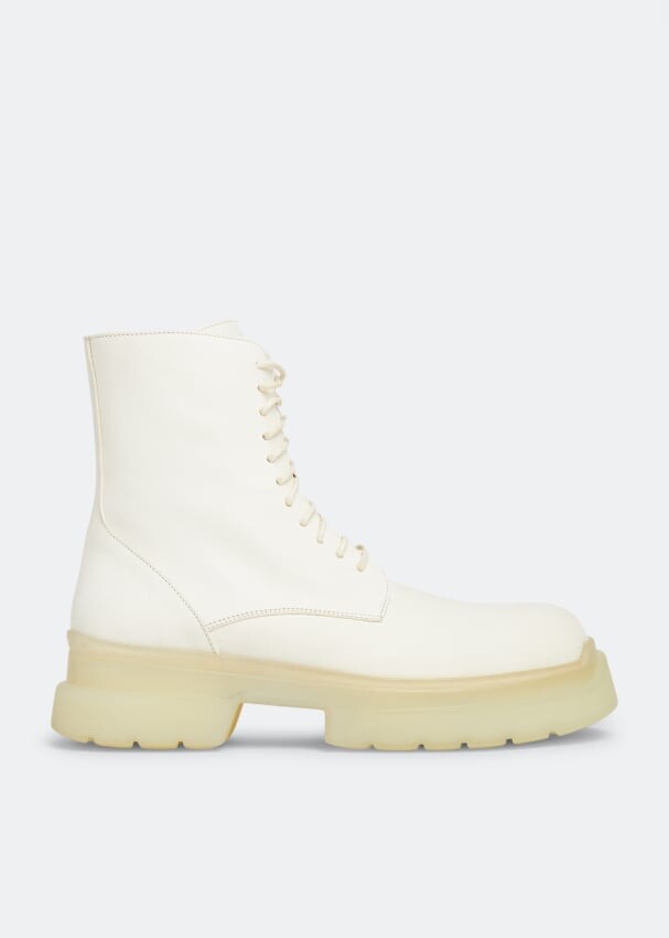 

Ботинки ANN DEMEULEMEESTER Koos combat boots, белый
