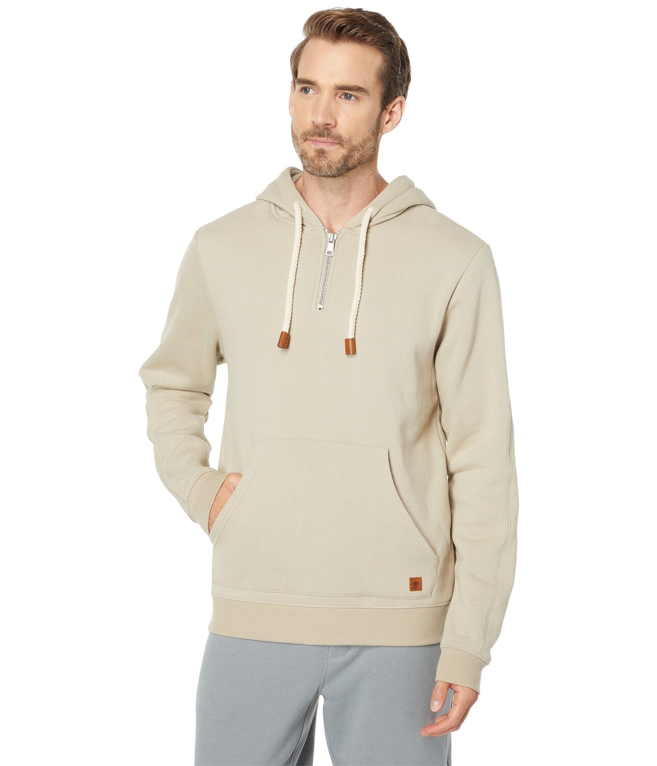

Худи Fundamental Coast, Slater 1/4 Zip-Garment Dyed, Серый