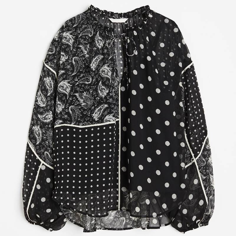 

Блузка H&M Patterned Chiffon, черный