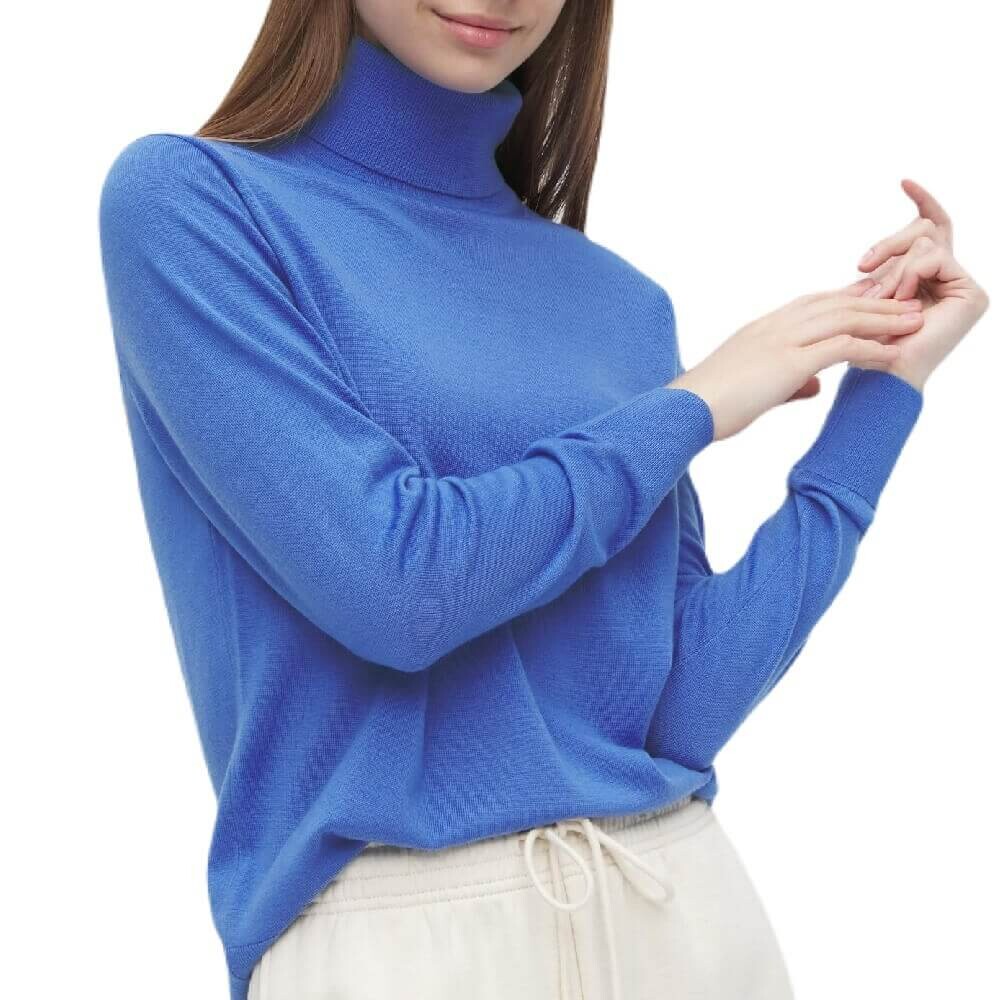 

Джемпер Uniqlo Extra Fine Merino Turtleneck, голубой (Размер L), Синий