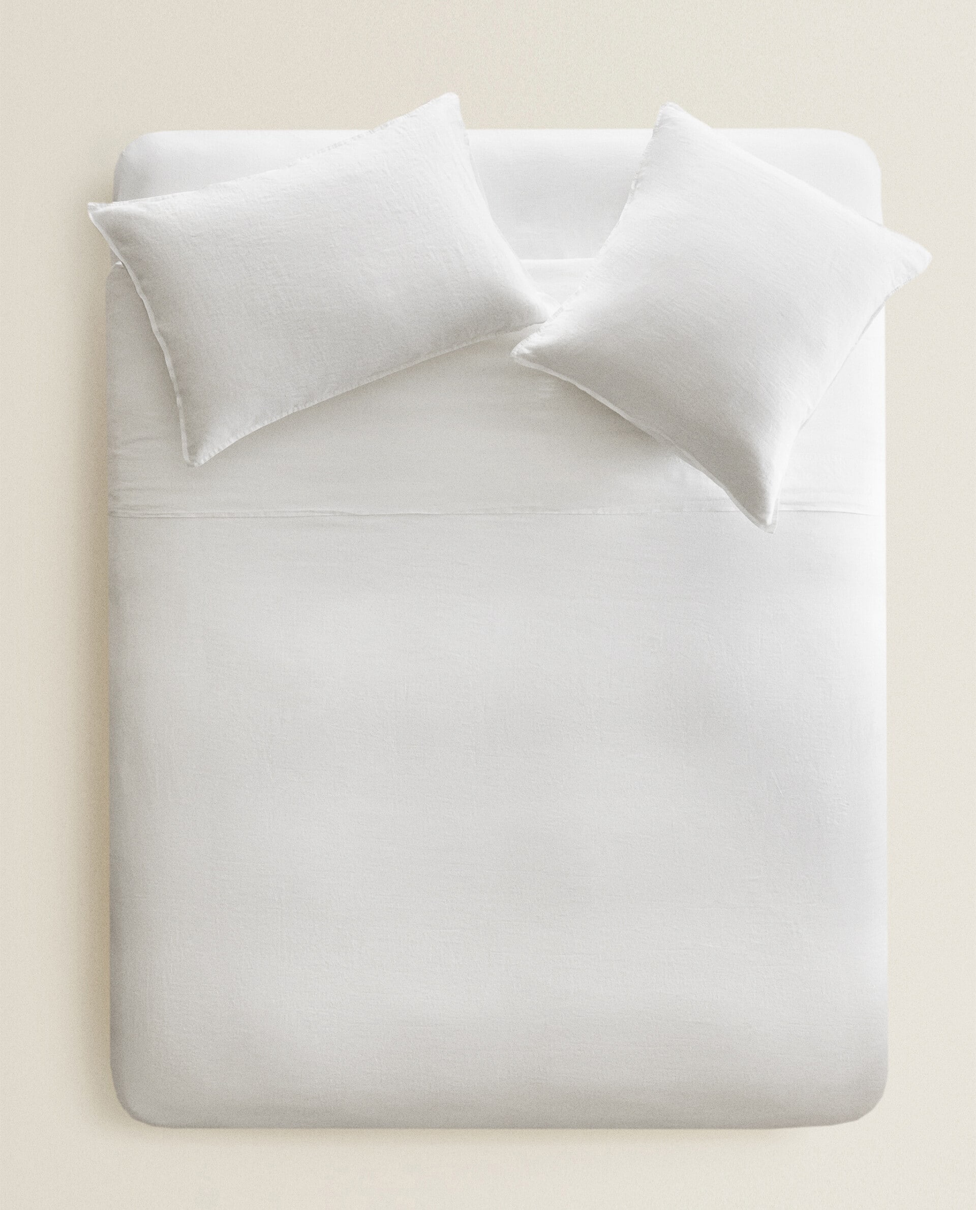 Пододеяльник Zara Home Washed Linen Duvet, 160 г/м², белый