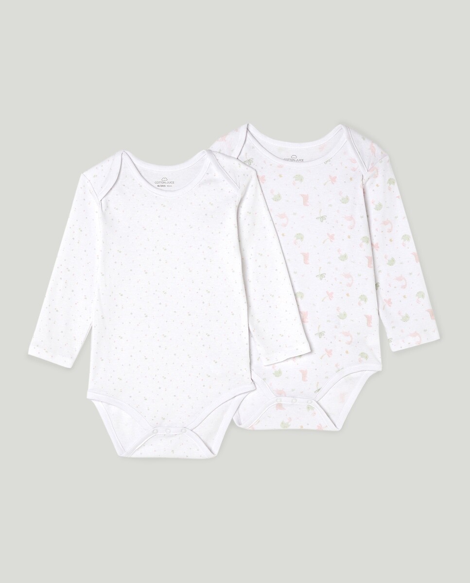 

Комплект из двух боди с длинными рукавами. Cotton Juice, разноцветные