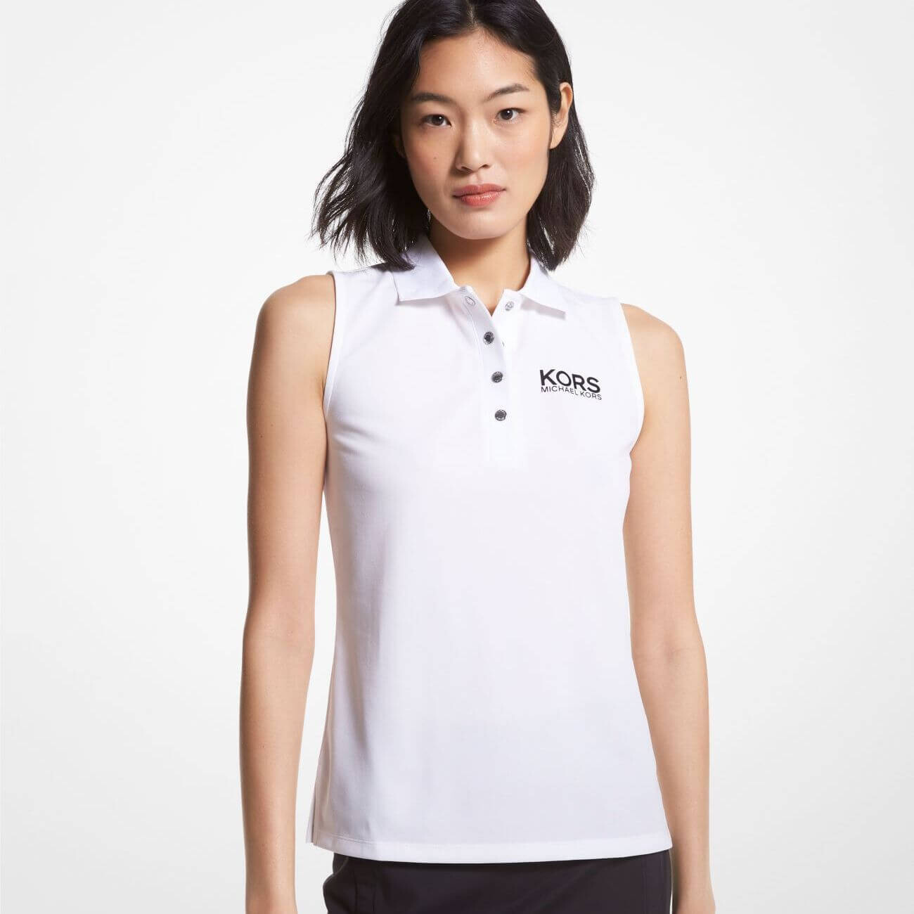 

Рубашка-поло без рукавов Michael Michael Kors Golf Logo Pique, белый