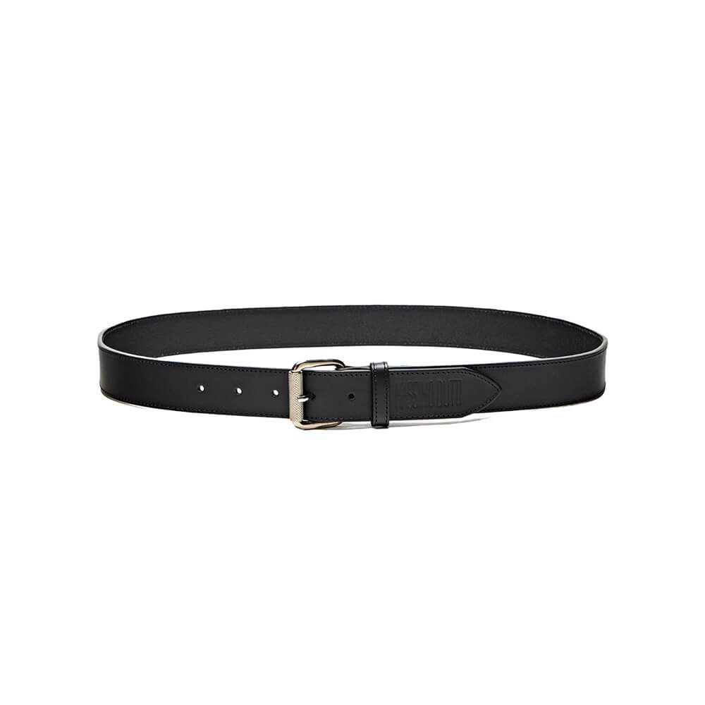 

Кожаный ремень Massimo Dutti Party Leather With Embossed Detail, черный