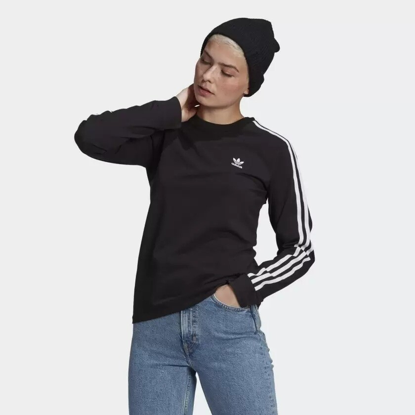 

Лонгслив женский Adidas, черный/белый
