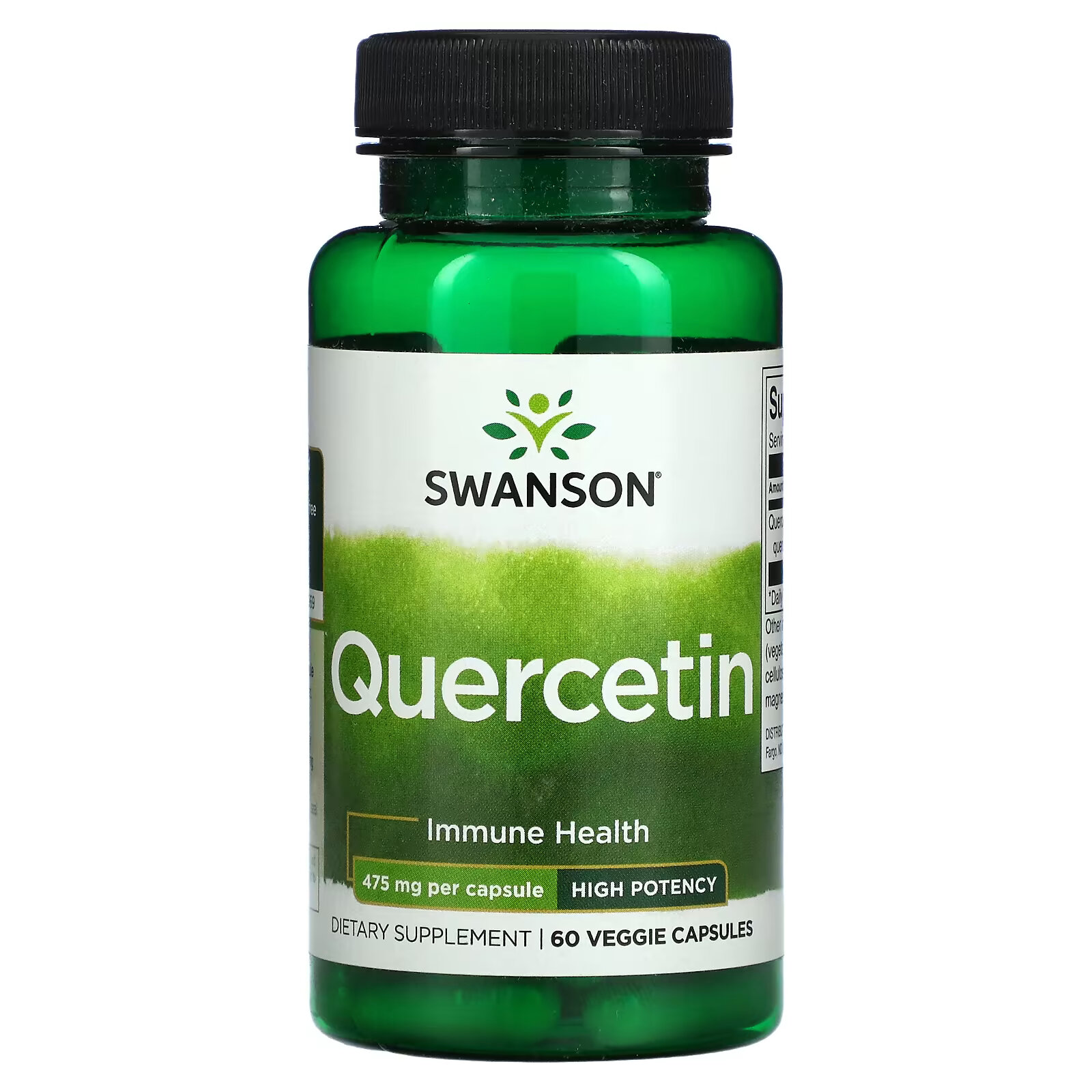Swanson, Кверцетин, 475 мг, 60 растительных капсул мега кверцетин mega quercetin 600 мг 60 растительных капсул solaray