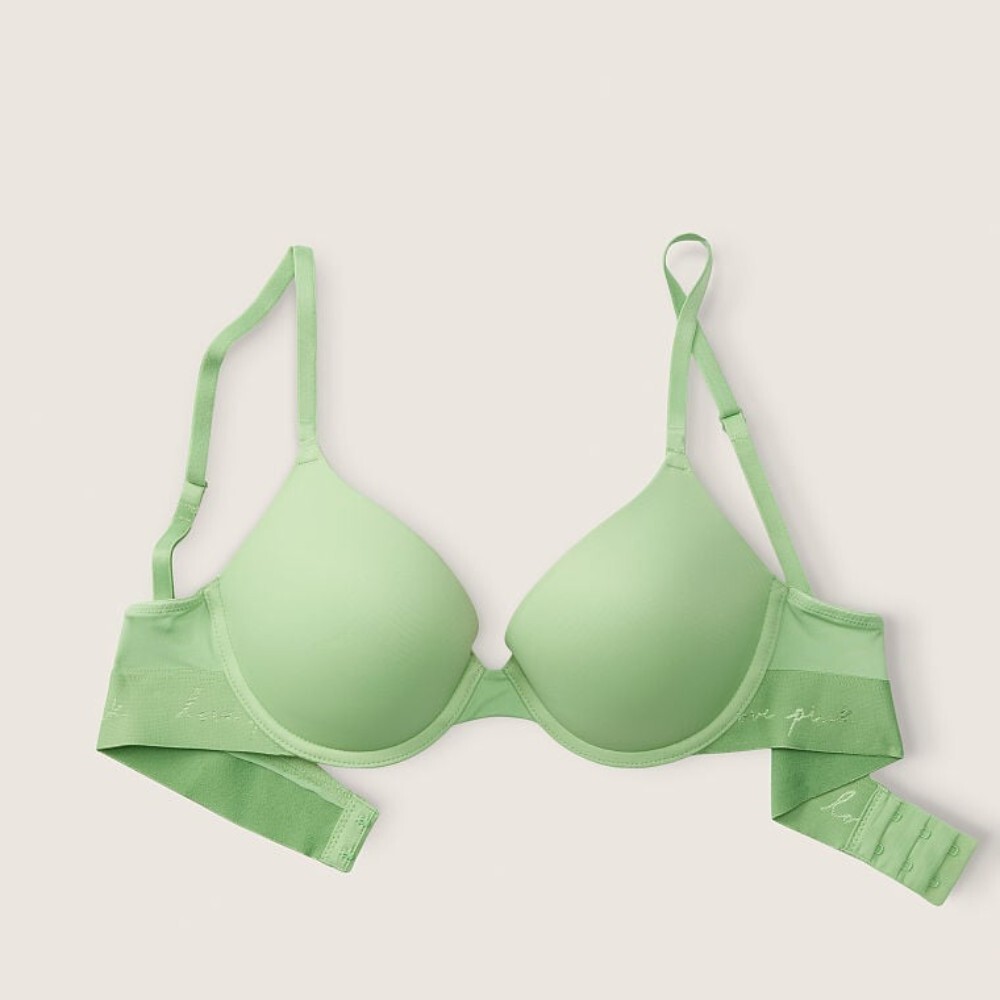 

Бюстгальтер на косточках Victoria's Secret Pink Wear Everywhere Push-up, светло-зеленый